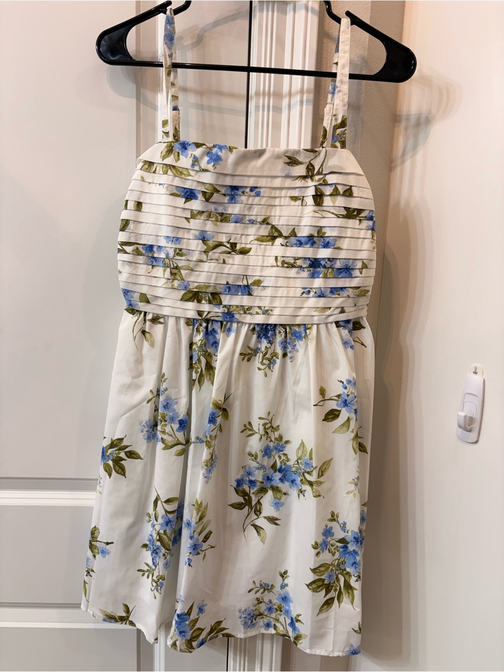 Woman’s Floral Sundress with Blue Blossom Print